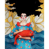 Cool Girl, Oil, Acrylic, Cnavas, Bedroom Wall Art Picture