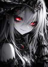 Fantasy Magical World Gothic Cool and Cute Character Aesthetics Anime Girl Canvas Painting Art for Wall Manga Game Room Decor