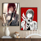 Popular Anime Chainsaw Man Makima Aesthetic Canvas Painting Poster Wall Art Picture Room Decoration