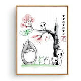 Totoro Cartoon Movie Hayao Miyazaki Anime Poster Canvas Painting Prints Nordic Wall Art Pictures Living Room Office Home Decor