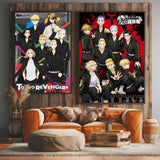 Anime T-Tokyo R-Revenger Painting Calligraphy High-Quality Cotton Canvas Poster Wall Art for Living Room Modern  House Decor