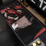 Gamer Mouse Pad Oni Devil Mask Rubber Mouse Mat Anime Girls Large Gaming Mousepad Game HD Print Keyboard Pad Non-Slip Desk Mat