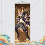 Xiao Yelan Kazuha Hutao Genshin Impact Scroll Canvas Wall Hanging Painting Home Decor Anime Poster Wall Art Room Decoration