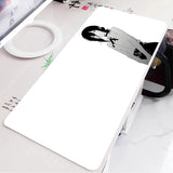 Black and White Anime Girl Table Mat Large Mouse Pad Office Keyboard Edge Locking Desk Mat Gaming Accessories Non-slip Mousepad