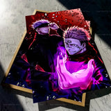 Anime Jujutsu Kaisen Gojo And Sukuna Poster Self-adhesive Art Waterproof Paper Sticker Coffee House Bar Room Wall Decor