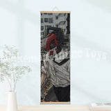 Chainsaw Man Anime Poster Wooden-framed Scroll Painting HD Quality Wall Art Retro Posters for Home Room Wall Decor
