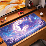Pink Fox Mouse Mat Anime Kawaii Cute Mousepad Natural Rubber Gaming Table Pad Extra-large size Office Computer Mouse Desk Mats