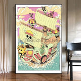 Anime Ship One Cartoon One Piece Poster Print Canvas Painting Wall Art Mural Suitable for Cafe Home Wall Decoration Picture Gift
