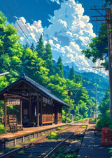 Sea Summer Landscape Bar Anime Wall Art Poster Blue Cabin Beach Forest Canvas Painting Print Picture Living Room Modern Decor