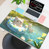 Anime Xxl Mouse Pad Gaming Accessories Cartoon Cat Keyboard Mousepad Gamer Desk Mat Cute Computer Offices Pc Cabinet Kawaii Mice
