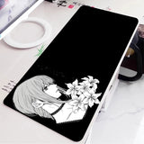 Black and White Anime Girl Table Mat Large Mouse Pad Office Keyboard Edge Locking Desk Mat Gaming Accessories Non-slip Mousepad