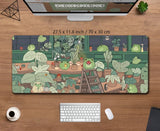 Kawaii frogs Desk Mat Large Gaming Mousepad Xxl Cute Mouse Pad Anime Aesthetic Cozi Lofi Plant Nature Green Extended Deskmat
