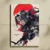 Hot Blooded Anime Naruto Home Decorative Canvas HD Prints Paintings Ink Style Pictures Uchiha Itachi Wall Art Frameless Poster