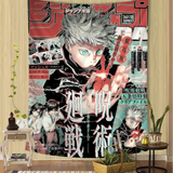 Jujutsu Kaisen Anime Hippie Wall Hanging Tapestries for Living Room Home Dorm Decor Art Home Decor
