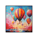 Handmade Oil Painting Canvas Wall Art Decoration Girlish Heart Romantic Hot Air Balloon Landscape Home Living Room Decor Rolled Frameless Unstretched Painting