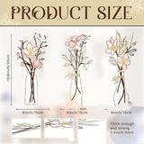 3 Pieces Metal Flowers Wall Art Country Farmhouse Decoration Bathroom Wall