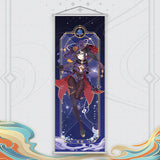 Xiao Yelan Kazuha Hutao Genshin Impact Scroll Canvas Wall Hanging Painting Home Decor Anime Poster Wall Art Room Decoration