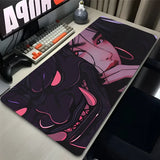 Mouse Pad PC Anime Sexy Girls Keyboard Rug Black and White Manga Mousepad Laptop Gaming Desk Mat XXL Devil Oni Mask Soft Carpet