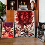 Anime A-Attack On Titan Eren Jaeger Poster Art With Prints Home Bedroom Living Room Decoration Gift