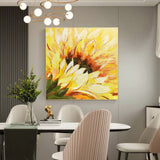 Hand-Painted Oil Painting On Canvas Abstract Sunflower Flowers Painting Modern Wall Art Landscape Painting Living Room Home Office Decor Frameless