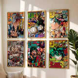 Anime My Hero Academia Poster Self-adhesive Wall Mural Art Waterproof Sticker For Bar Room Decor High Quality Print Gift