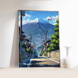 Japanese Tokyo Teahouse Cartoon Canvas Print Anime City Street Cafe Scene Wall Art Poster for Modern Living Room Home Decor Gift