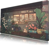 Japanese Anime Kawaii Cat Large Gaming Mouse Pad XXL 900x400mm Non-slip Rubber Keyboard Mats Computer Laptop Office Desk Decor