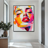 Handmade Oil Painting Canvas Wall Art Decoration Modern Abstract Knife Drawing  Human Face For Home Living Room Decor Rolled Frameless Unstretched Painting