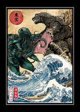 Japanese Anime The King of Terror Shark Poster Print Dinosaur Canvas Painting Wall Art Picture for Living Room Home Decor