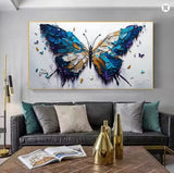 Handmade Oil Painting Canvas Wall Art Decoration Animal Abstract Texture Butterfly For Home Living Room Decor Rolled Frameless Unstretched Painting