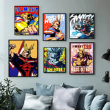 My H-hero A-academia all might anime Poster Versatile HD Waterproof Wall Art Self-Adhesive Decor for Any Space Ideal Gift