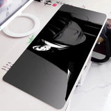 Black and White Anime Girl Table Mat Large Mouse Pad Office Keyboard Edge Locking Desk Mat Gaming Accessories Non-slip Mousepad