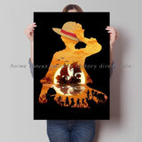 Japan Bandai Retro Anime Surrounding One Piece Luffy Art Canvas Painting Posters Print Mural Home Wall Aesthetic Room Decor