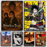 1PC Japanese Anime Attack On Titan Poster Self-adhesive Art Waterproof Paper Sticker Coffee House Bar Room Wall Decor