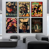 Japanese Anime J-Jujutsu K-Kaisen Poster Sticky Wall Art Printing Waterproof Home Living Bed Room Bar Aesthetic Decor