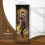 Genshin Impact Scroll Canvas Painting Columbina Sandrone Flins Home Decor Wall Hanging Anime Poster Wall Art Room Decoration