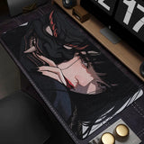 Gamer Mouse Pad Oni Devil Mask Rubber Mouse Mat Anime Girls Large Gaming Mousepad Game HD Print Keyboard Pad Non-Slip Desk Mat