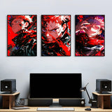 3pcs/set Anime Jujutsu Kaisen Wall Art Prints Poster Figure Itadori Yuji Canvas Painting Home Decor Poster Fans Gifts-unframed