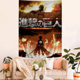 A-Attack On Titan Anime Tapestry Art Printing Japanese Wall Tapestry Anime Wall Hanging Home Decor