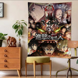 A-Attack On Titan Anime Tapestry Art Printing Japanese Wall Tapestry Anime Wall Hanging Home Decor