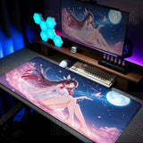 Anime Cute Columbina Mousepad Non-slip Rubber Gaming Genshin Impact Mouse Pad Keyboard Mat Computer PC Laptop Pad XXL Desk Mat