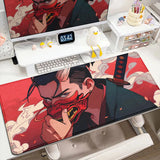 Anime Girls Samurai Oni Mask Mousepad Large Computer Gaming Accessories 400x900mm Gamer Professional Premium Mouse Mat Desk Mats