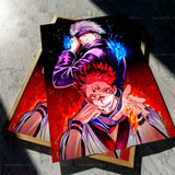 Anime Jujutsu Kaisen Gojo And Sukuna Poster Self-adhesive Art Waterproof Paper Sticker Coffee House Bar Room Wall Decor