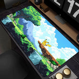 New Kawaii Japan Anime Pikachu Leather Mouse Pad PC Colorful Gamer Cabinet Mousepad Pokemon Keyboard Rug Laptop Gaming Desk Mat