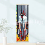 Chainsaw Man Anime Poster Wooden-framed Scroll Painting HD Quality Wall Art Retro Posters for Home Room Wall Decor