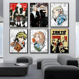 Anime T-Tokyo R-Revenger Poster Multi-Purpose Wall Art for Living Room Bedroom Office Hallway Bar Home Decor Gift