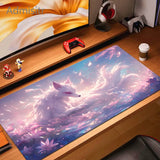 Pink Fox Mouse Mat Anime Kawaii Cute Mousepad Natural Rubber Gaming Table Pad Extra-large size Office Computer Mouse Desk Mats