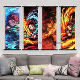 Demon Slayer: Kimetsu No Yaiba Wall Art Canvas Scrolls Pictures Anime Poster Hanging Painting Print Home Decoration Living Room