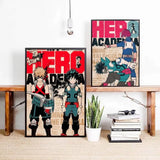 Vintage My H-Hero Academia Anime   posters Self-adhesive Paper Print Home Living Room Bedroom Entrance Bar Cafe Art