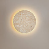 Round Clock Yellow Cave Stone Wall Lamp